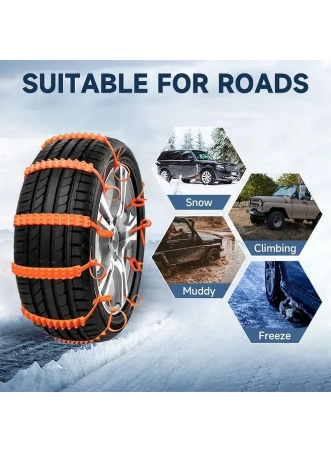 Orange Snow Chains 36 Pcs Reusable Tire Anti Slip for Trucks SUV - Image 3