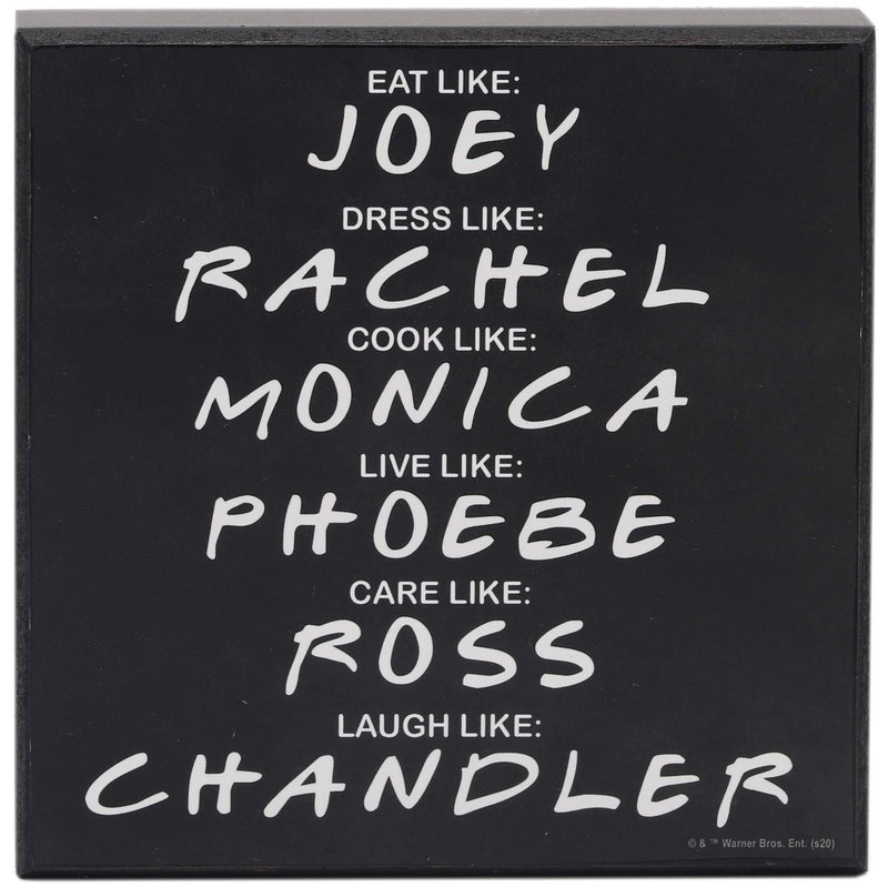 Open Road Brands Friends The TV Series Character Names Wood Block Decor - Cute Friends Decoration for Home or Office - Image 1