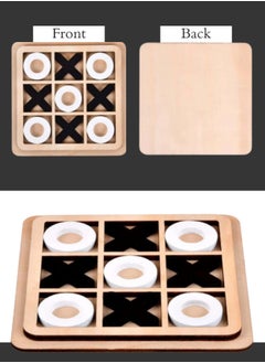 ATRI Wooden X O Game, Interactive Family Board Game Suitable for Adults and Kids Middle size 18CM  - Image 3