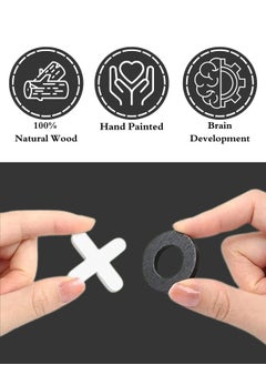 ATRI Wooden X O Game, Interactive Family Board Game Suitable for Adults and Kids Middle size 18CM  - Image 2