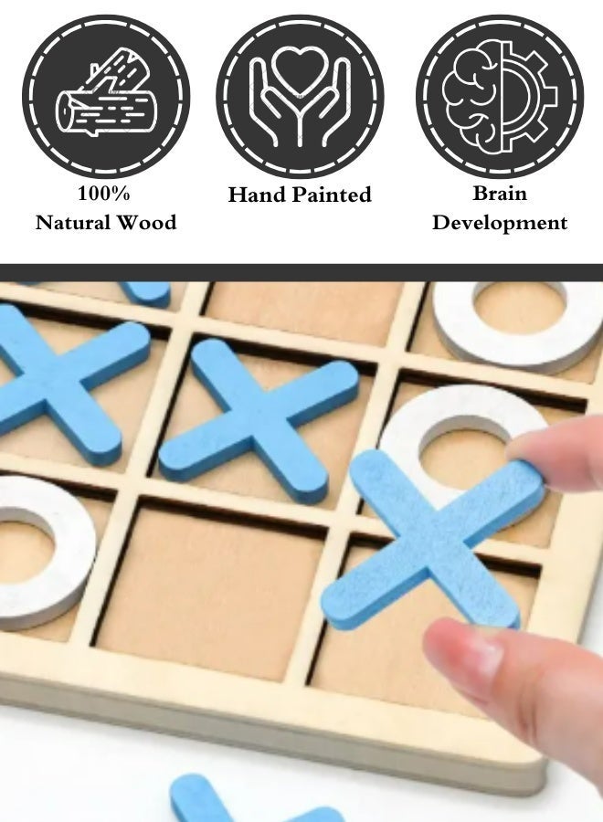 ATRI Wooden X O Game, Interactive Family Board Game Suitable for Adults and Kids Middle size 18CM - Image 2