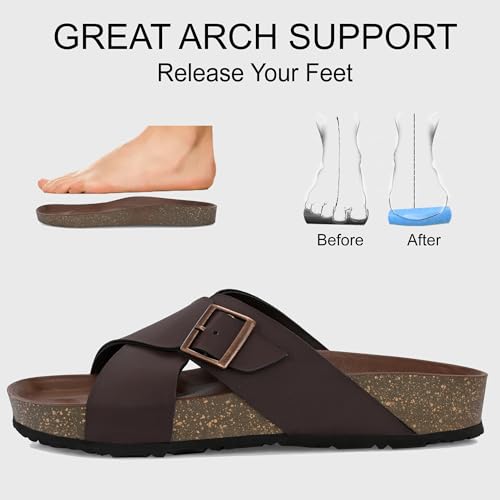 Centrino Sandals for Men | Berkin-Style Slip-On Casual Sandal with Open Toe Design | Comfortable PU Footbed, Arch Support & Lightweight On-Grip Sole for Outdoor Wear (7311) - Image 2
