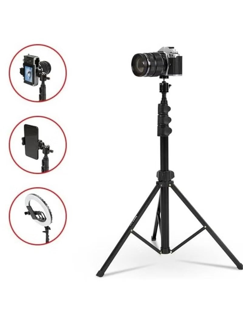 Jmary Jmary MT39 61inch Aluminum Extendable Cell Phone Tripod Stand with Selfie Stick Tripod and Phone Clip - Image 3