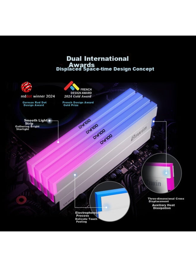 Biwin 32gb Kit Ddr5 6000mhz Desktop Memory Module Shikong Xingzhe Dw100 Dazzling Rgb Light Bar Black Ai Pc Computer Accessory - Image 3