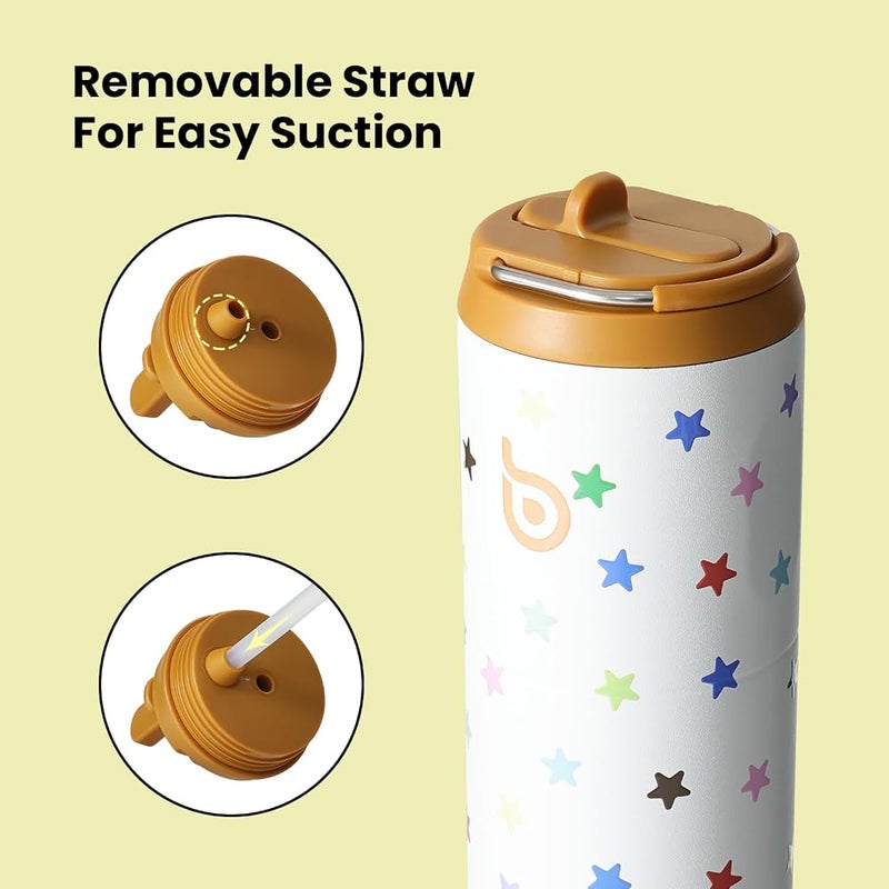 BOTTLE BOTTLE Insulated Water Bottle 24oz with Straw Lid and Handle for Sports Travel Gym Stainless Steel Water Bottles Double-Wall Vacuum Metal Leak Proof BPA-Free (Stellar Pop) - Image 3