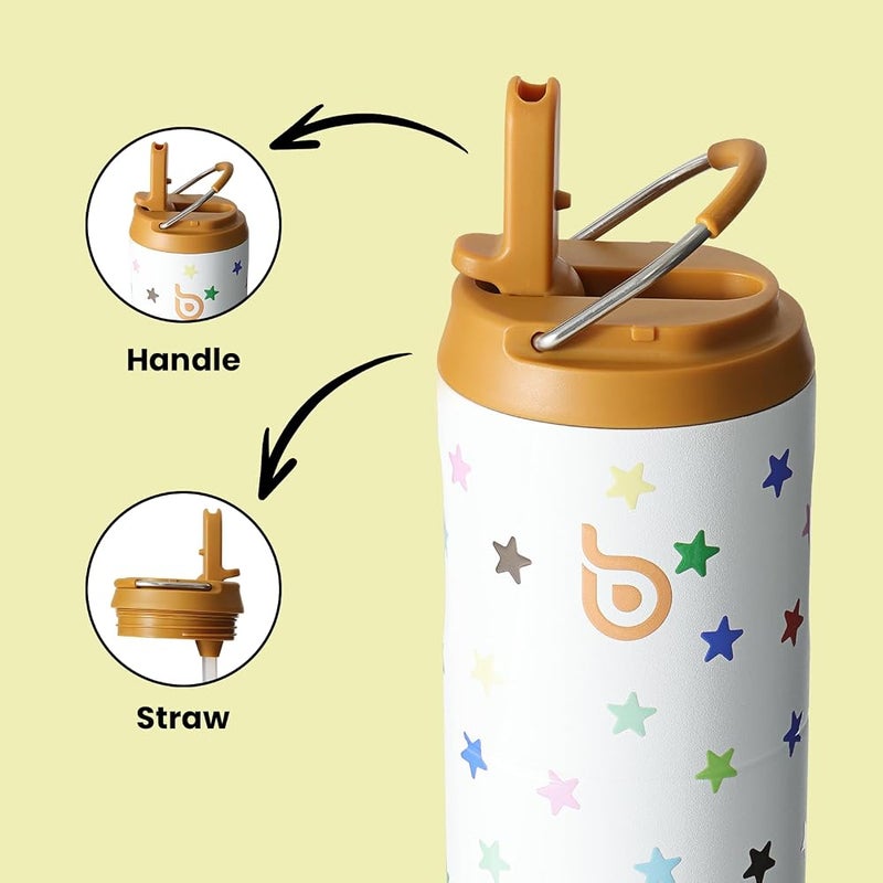 BOTTLE BOTTLE Insulated Water Bottle 24oz with Straw Lid and Handle for Sports Travel Gym Stainless Steel Water Bottles Double-Wall Vacuum Metal Leak Proof BPA-Free (Stellar Pop) - Image 2