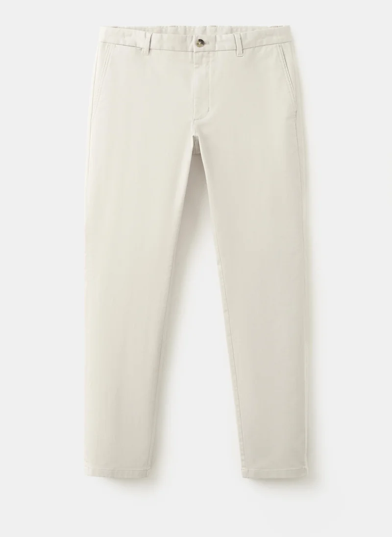 Mango Man 05-CRUDO Barna Slim-Fit Twill Chino Trousers for Men | Best Price UAE