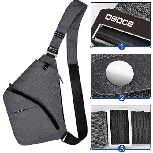 OSOCE Anti Theft Crossbody Bags Sling Bag for Women Men Waterproof Wander Bag for Sports and Travel. (2.0Grey, Small) - Image 4