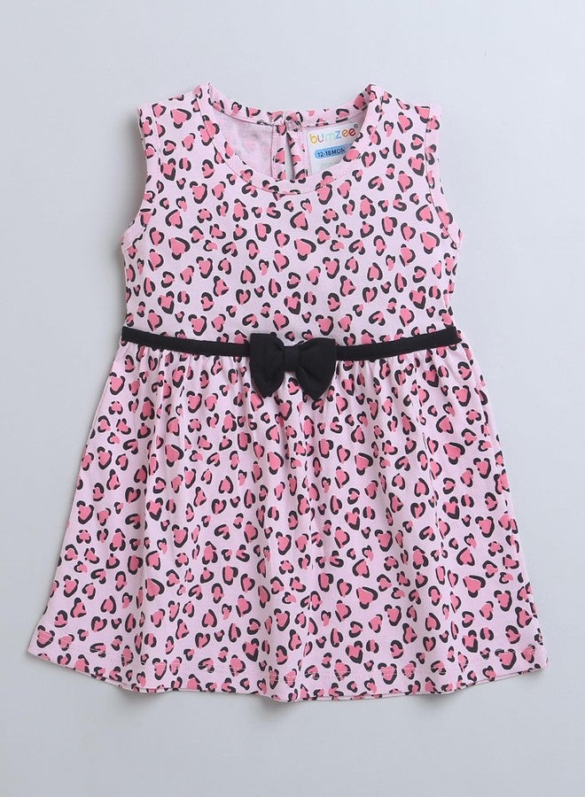 BUMZEE Pink Girls Sleeveless Frock Age - 6-12 Months (Peb9177C-pnk) - Image 4