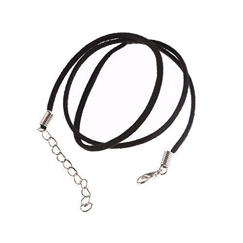 YEYULIN 3mm Black Suede Leather Necklace Cord with Lobster Clasp 18inch - Image 2
