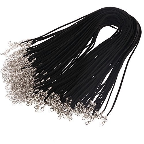 YEYULIN 3mm Black Suede Leather Necklace Cord with Lobster Clasp 18inch - Image 3