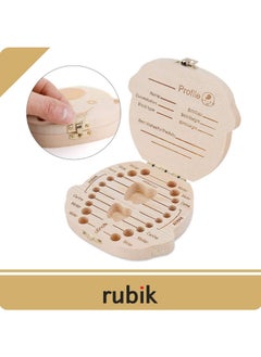 Rubik Wooden Kids Keepsake Organizer Gift For Baby Teeth, Lanugo Hair, Umbilical Cord Girl  - Image 2