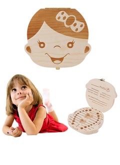 Rubik Wooden Kids Keepsake Organizer Gift For Baby Teeth, Lanugo Hair, Umbilical Cord Girl  - Image 1