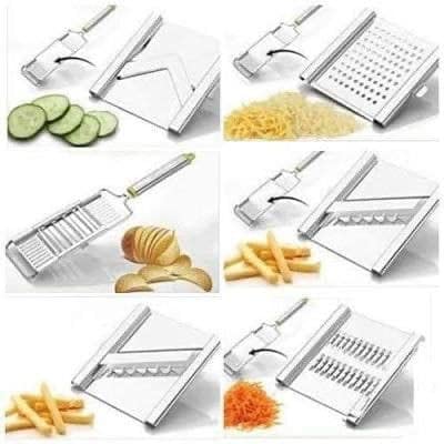 AUREUS Stainless Steel 6 in 1 Vegetable Cutter French Fries Cutters Chopper with 6 Blades Kitchen Tool Stainless Steel 199 - Image 3