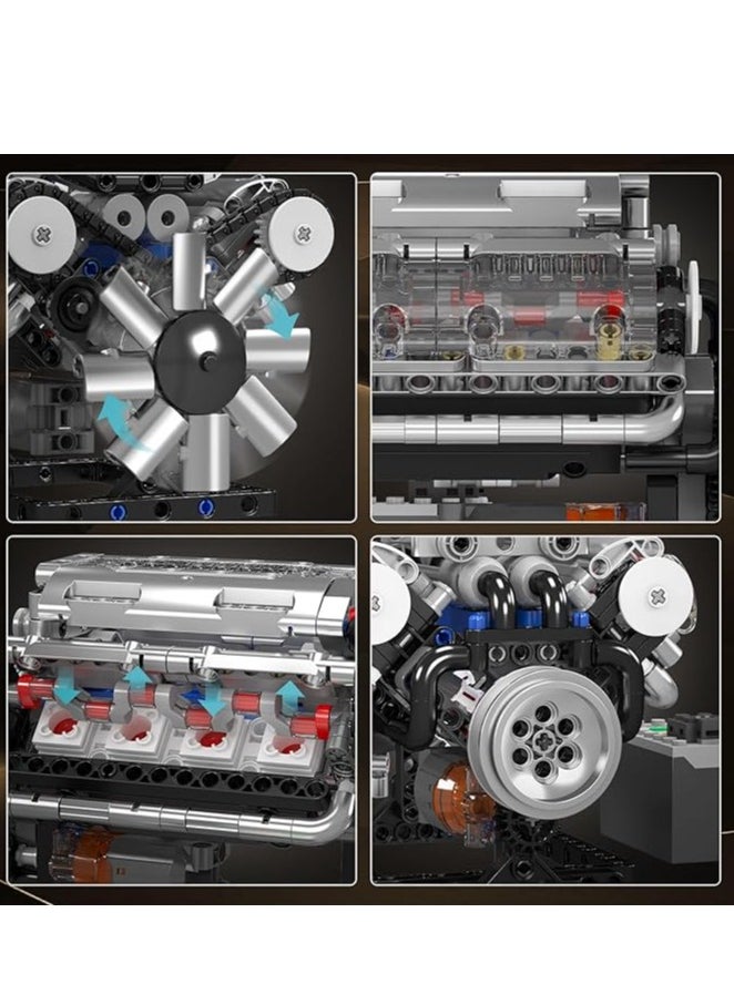 mould king 10088 Educational V8 Engine Model Building Block Toy Kit - 535 Pcs to Build Your Own Mini Engine That Works - DIY STEM Project for Boys/Girls, Hobby Building Blocks Kit for Adults  - Image 4