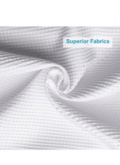 Oasisgalore Shower Curtain for Bathroom Waffle Weave, Water Repellent, Heavy Duty, with 12 Hooks (White)  - Image 4