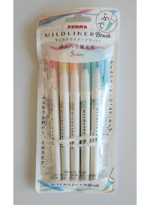 ZEBRA Mildliner Brush Tip + Highlighter Dual Tip Wft8 5c N  - Image 1