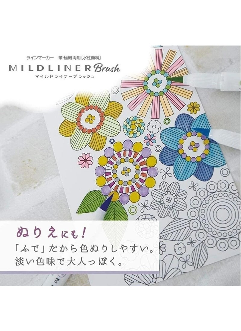 ZEBRA - Mildliner Brush Tip + Highlighter Dual Tip Wft8 5c N - Image 1