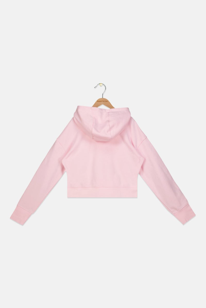 Nike Kids Girl Sportswear Fit Long Sleeve Training Hoodie, Pink  - Image 2