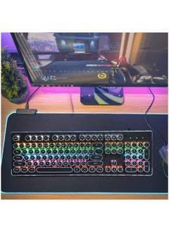 T-WOLF 104 Key Wired Keyboard Mouse Combo Cool Rainbow Color Backlight Retro Punk Style Suspended Keycaps For Office Pc Gaming  - Image 4
