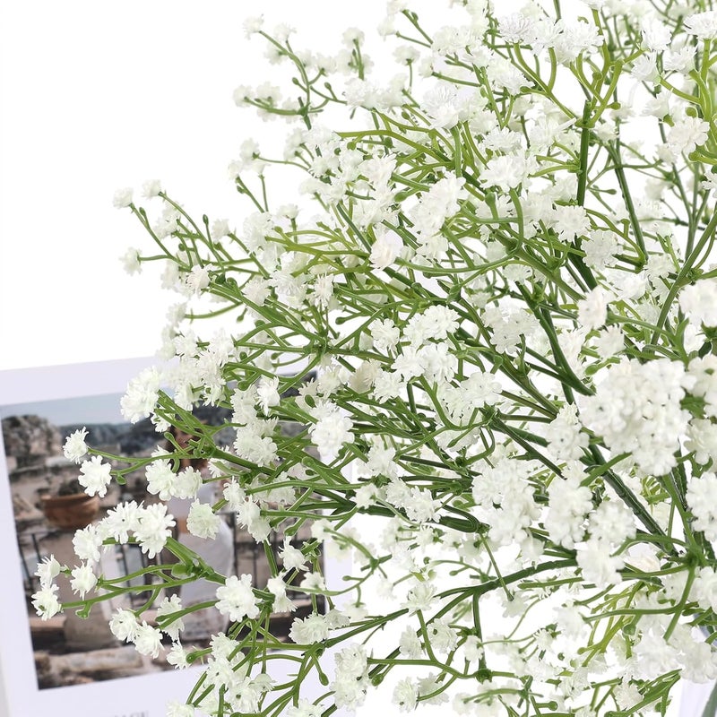 Parlberd Babys Breath Artificial Flowers, 6Pcs Fake White Babys Breath Flowers Artificial Bulk, Real Touch Faux Babies Breath Gypsophila Bouquet for Wedding Party Home Garden Decoration Floral Arrangement - Image 5