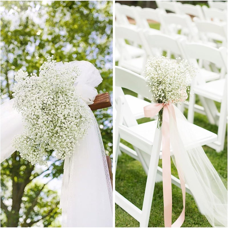 Parlberd Babys Breath Artificial Flowers, 6Pcs Fake White Babys Breath Flowers Artificial Bulk, Real Touch Faux Babies Breath Gypsophila Bouquet for Wedding Party Home Garden Decoration Floral Arrangement - Image 2