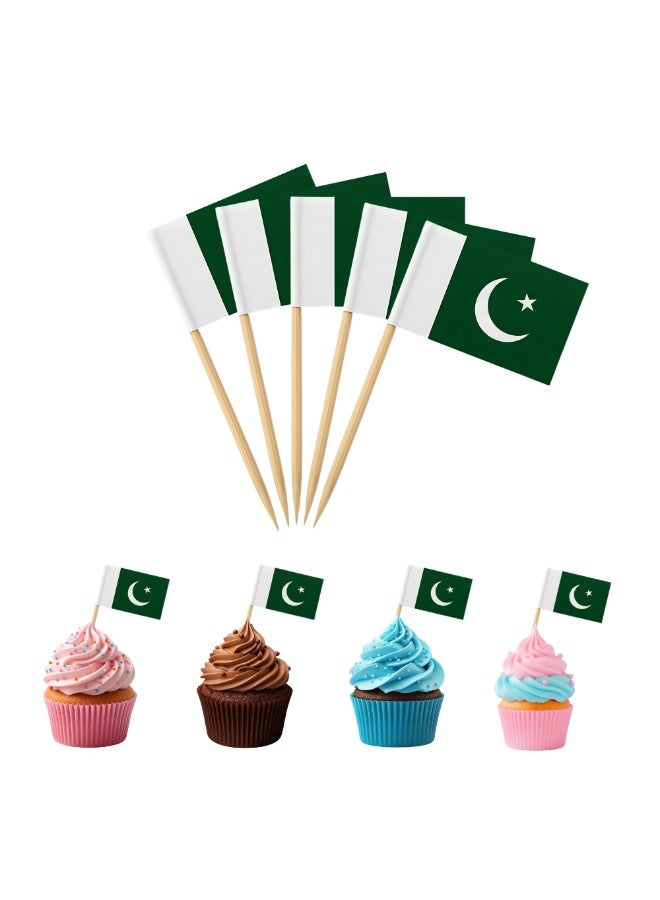 برينت شوب فور مي 100 قطعة من أغطية الكيك - أغطية للكب كيك على الوجهين - مثالية للحفلات - تزيين الحلويات الخاصة بك - أعواد أسنان لتزيين الكيك للاحتفال باليوم الوطني - Image 1