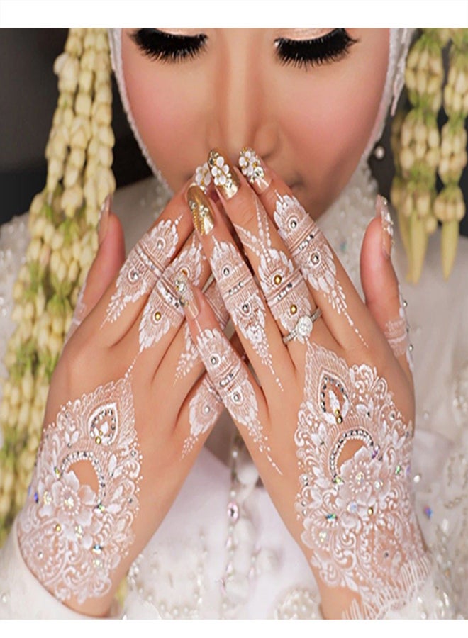 ملصق وشم دانتيل أبيض، ملصق وشم قابل للنقل بالماء، ملصق مقاوم للماء، ملصق فن الجسم، فن مؤقت للبشرة للنساء والفتيات - Image 2