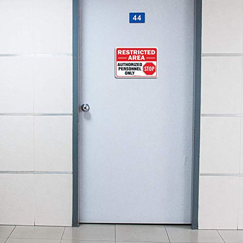 Faittoo (4 pack) Restricted Area Sign Authorized Personnel Only, Do Not Enter Sign, 10 x 7 Inches .40 Rust Free Aluminum, UV Protected, Weather Resistant, Waterproof, Durable Ink，Easy To Mount - Image 4