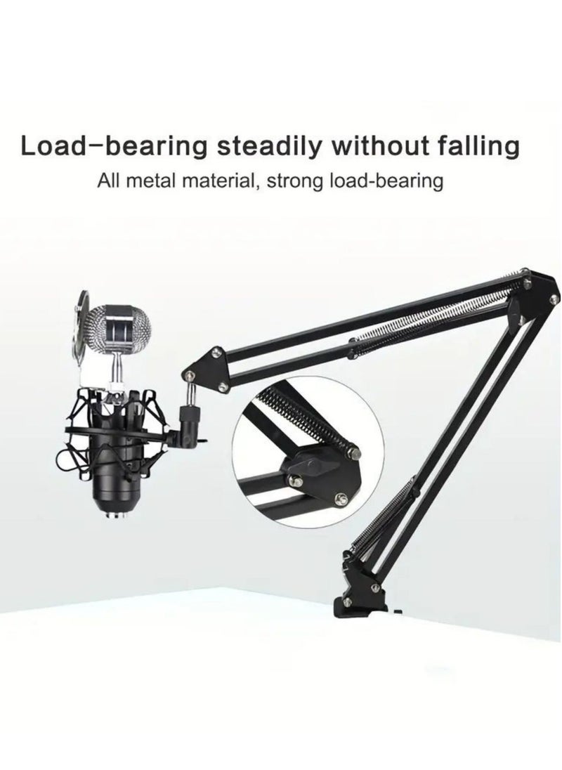 Arabest - NB35Microphone Stand Kit, Desktop Mic Clip Holder Adjustable Folding Portable Microphone Cantilever Stand - Image 1