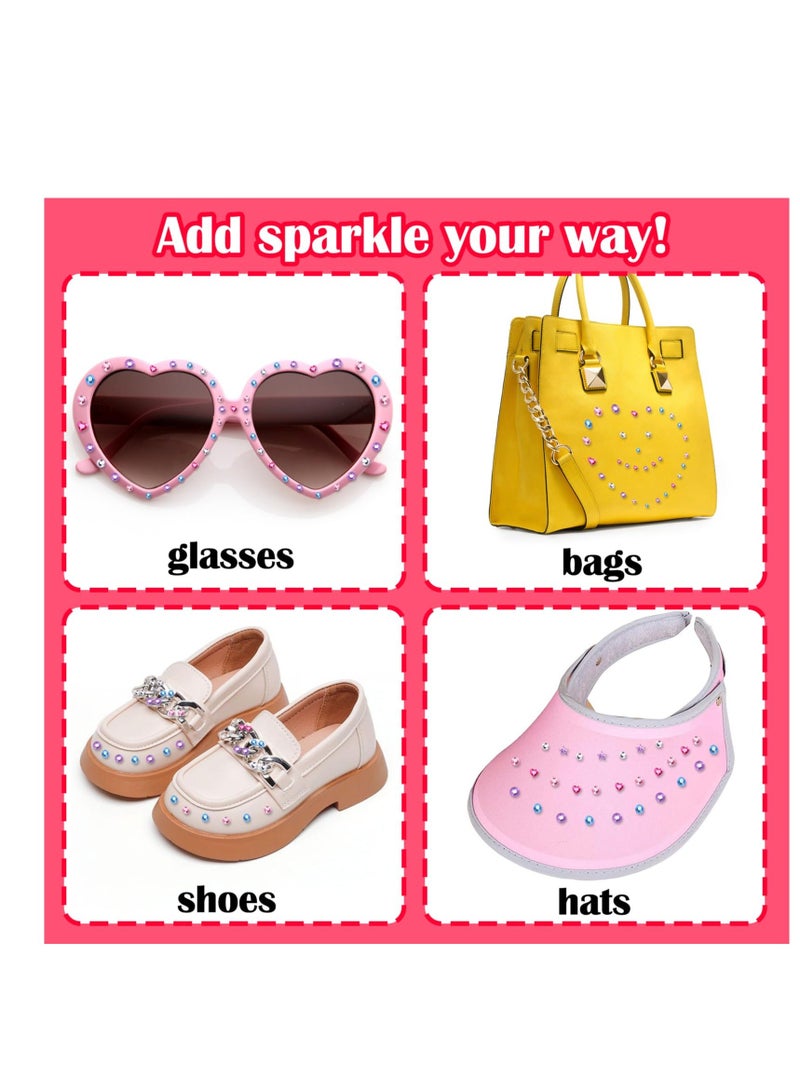 Hair Gem Stamper, Hair Bedazzler Kit with Rhinestones, Hair Glitter Stamper, Hair Glitter Machine for Women, with 10 Different Types of 120 Glitter Diamonds, for Fashion Decoration, Wedding - Image 5