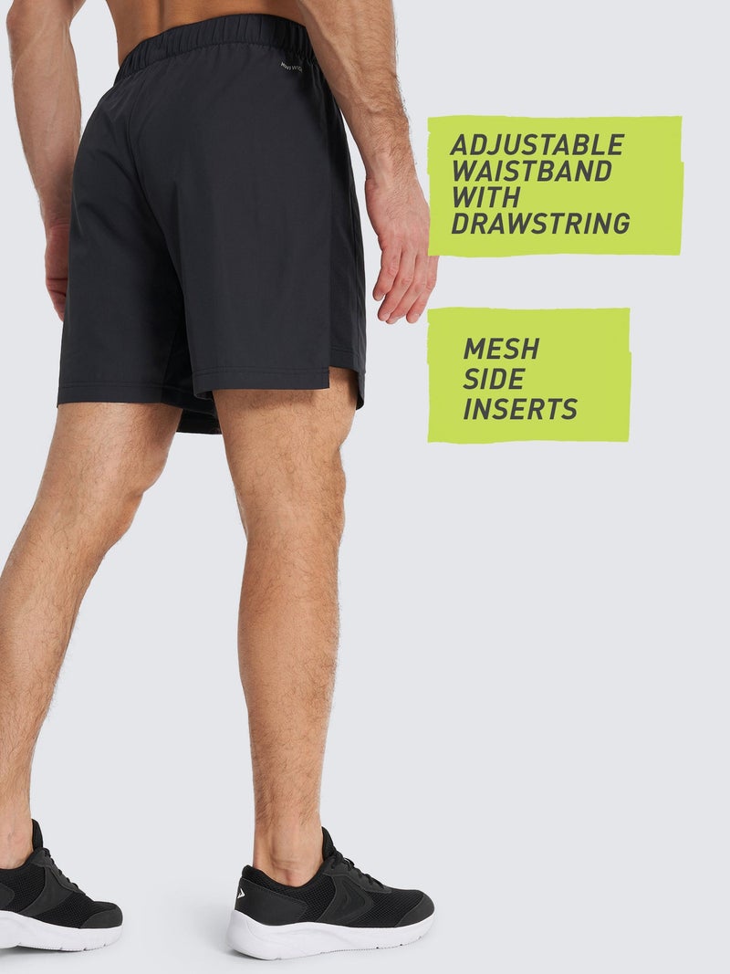 Demix Men’s Running Shorts - Demix Black Lightweight & Breathable Sports Shorts with Moisture-Wicking Fabric & Reflective Details - Image 3