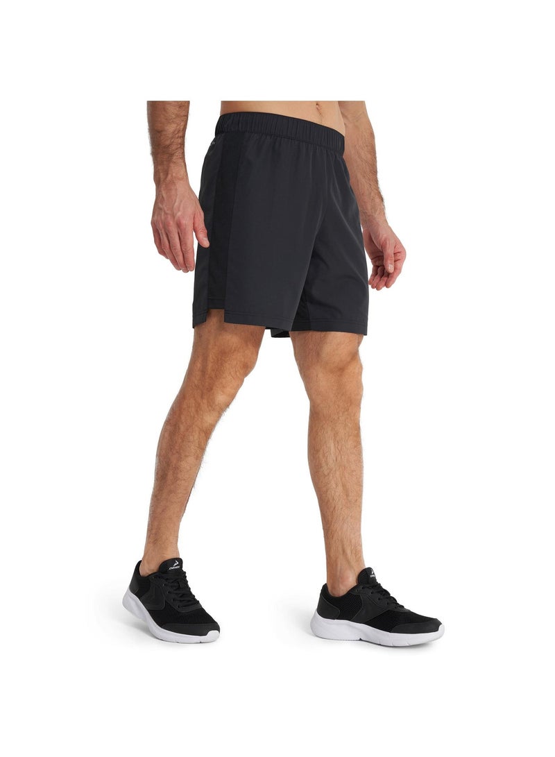 Demix Men’s Running Shorts - Demix Black Lightweight & Breathable Sports Shorts with Moisture-Wicking Fabric & Reflective Details - Image 1