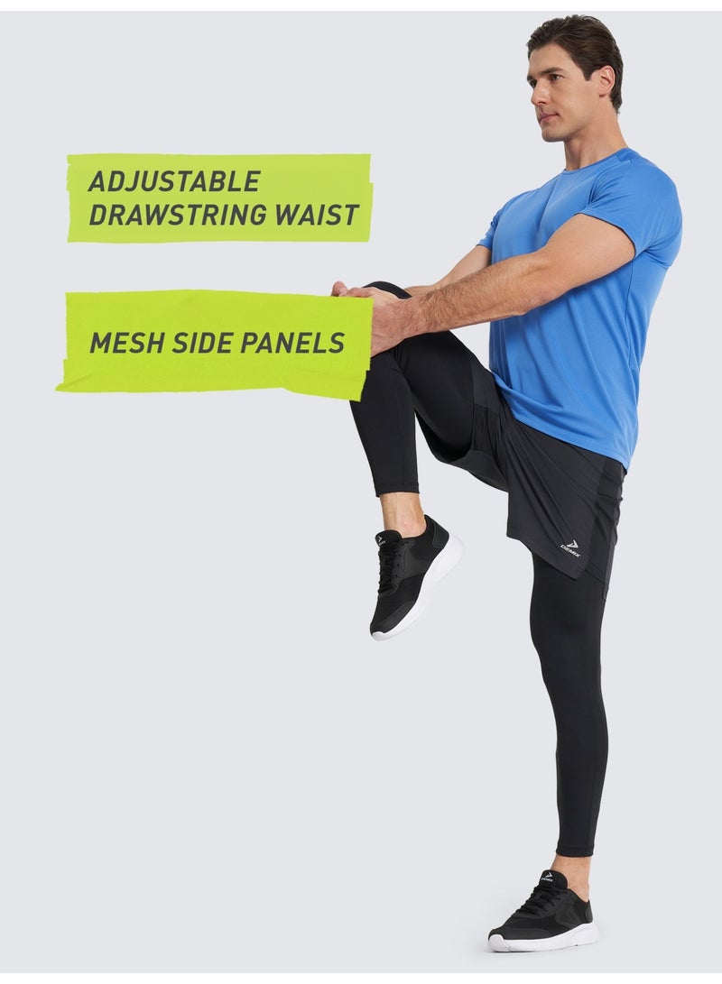 Demix Men’s Running Shorts - Demix Black Lightweight & Breathable Sports Shorts with Moisture-Wicking Fabric & Reflective Details - Image 2