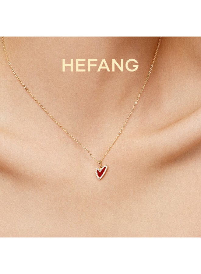 Hefang elry, Lustrous Heart Necklace Collarbone Chain Birthday Gift For Girlfriend