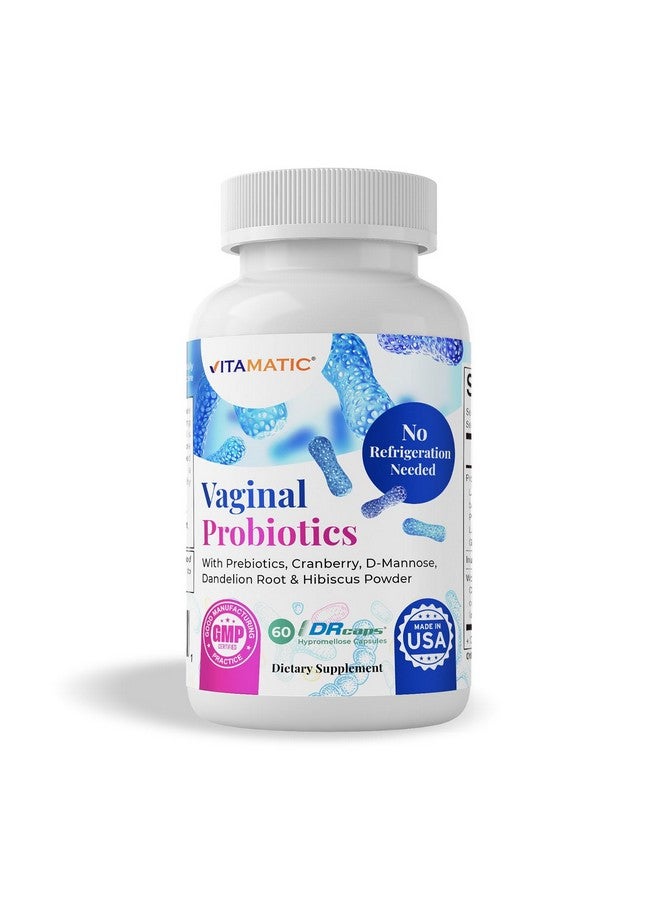 Vitamatic Vaginal Probiotics 20 Billions for Women pH Balance & Odor Control with Prebiotics & Probiotics 60 DR Capsules - Made with Cranberry, D-Mannose, Hibisucs & Dandelion - Image 1