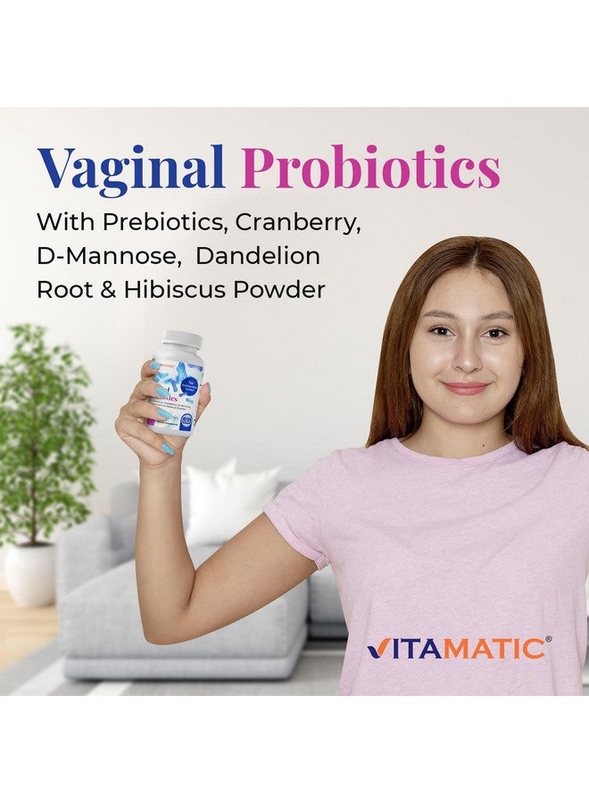 Vitamatic Vaginal Probiotics 20 Billions for Women pH Balance & Odor Control with Prebiotics & Probiotics 60 DR Capsules - Made with Cranberry, D-Mannose, Hibisucs & Dandelion - Image 4