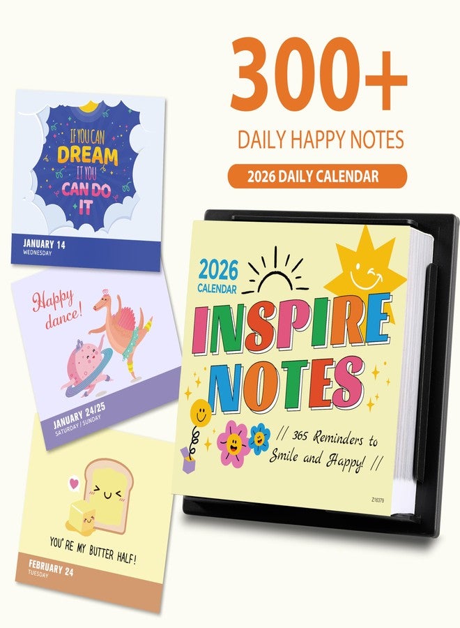 Tersus Daily Calendar 2026 - Inspirational Daily Desk Calendar 2026, 6'' x 5'', Jan. 2026 - Dec. 2026 With 365 Inspirational Quotes Page a Day, Happy Notes for Everday, Flip Desk Decor, Great Gift Choice - Image 2
