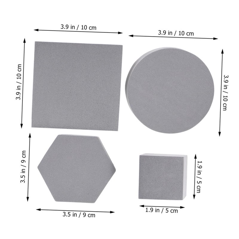 Grey Foam Cube Photography Props 4pcs Durable Lightweight for Jewelry Cosmetics Display - Image 3