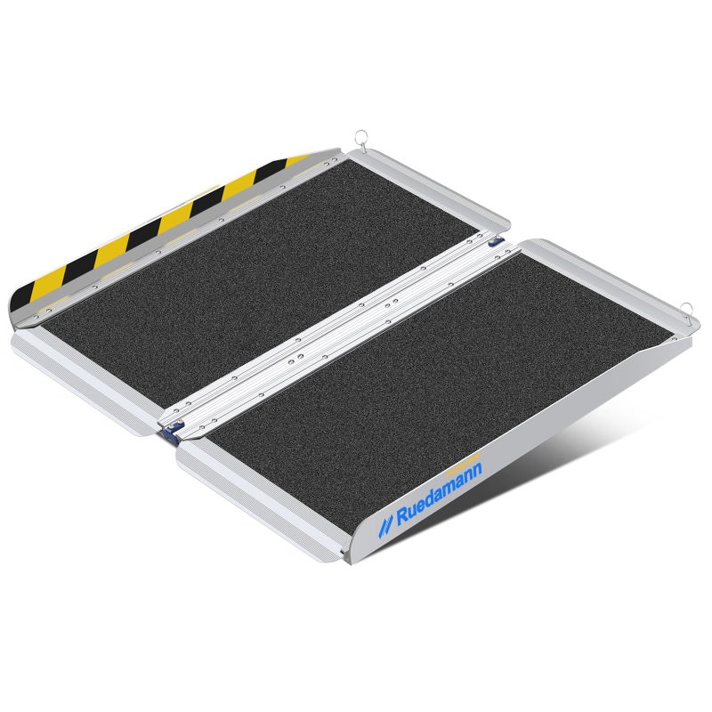 Ruedamann 2FT Portable Wheelchair Ramp 30 14 inches Wider Folding Ramps for Home Steps NonSlip Aluminum Wheelchair Ramps for Doorways Strollers Stairs Scooters Car Curbs