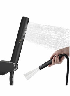 Black Brass 2 In 1 Function Handheld Shower Head Set, High Pressure 7 Inch Flow Hand Wand with 59 Hose, Bracket, Matte Finish