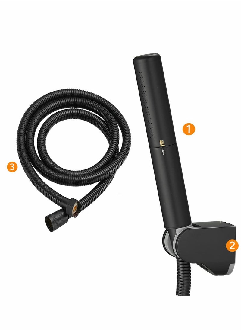 Y&D - Black Brass 2 In 1 Function Handheld Shower Head Set, High Pressure 7 Inch Flow Hand Wand with 59 Hose, Bracket, Matte Finish - Image 1