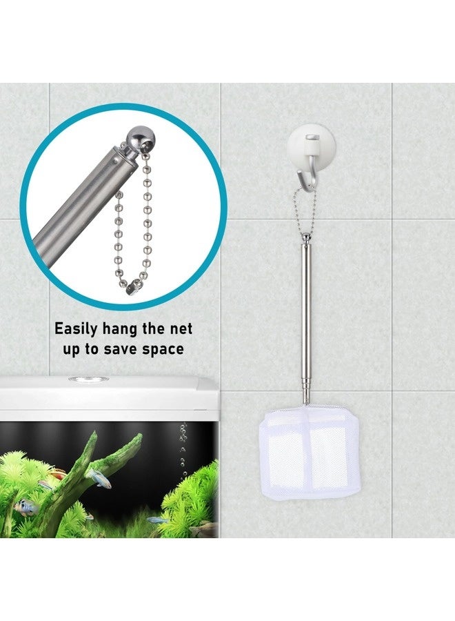 ShebSheb 2 PCS Small Fish Tank Shrimp Net with Extendable Handle, Aquarium Debris Cleaning Tools - Image 5