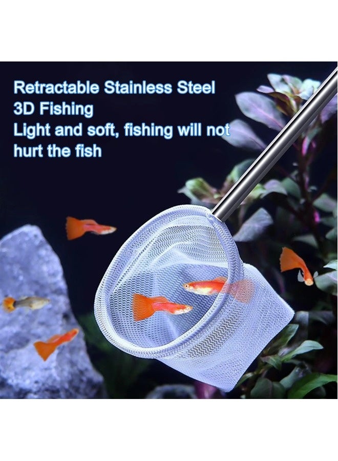 ShebSheb 2 PCS Small Fish Tank Shrimp Net with Extendable Handle, Aquarium Debris Cleaning Tools - Image 4