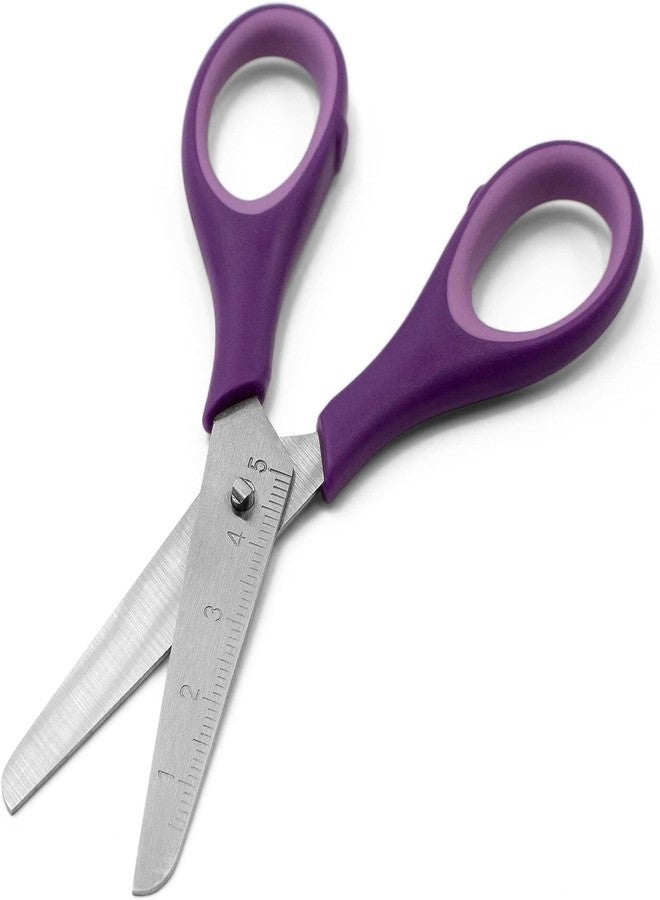 Ashton and Wright - Children's - Kids Scissors Soft Grip - 5"/12cm (Pack of 2, Purple, Yellow, Green) - Image 2