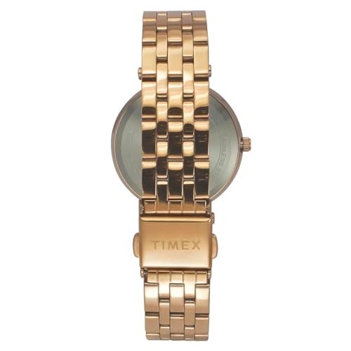 TIMEX Analog Watch for Women with Green Round Dial & Rose Gold Stainless Steel Bracelet Band Water Resistant Women's Wrist Watches - TWEL19103 - Image 4