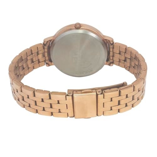 TIMEX Analog Watch for Women with Green Round Dial & Rose Gold Stainless Steel Bracelet Band Water Resistant Women's Wrist Watches - TWEL19103 - Image 3