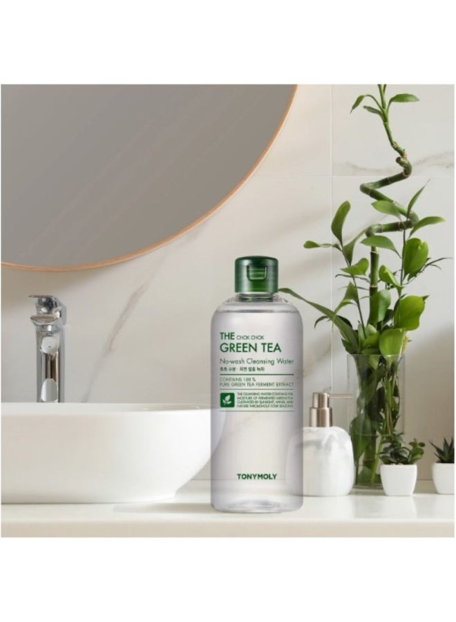 TonyMoly The Chok Chok Green Tea No-Wash Cleansing Water 300ml - Image 3