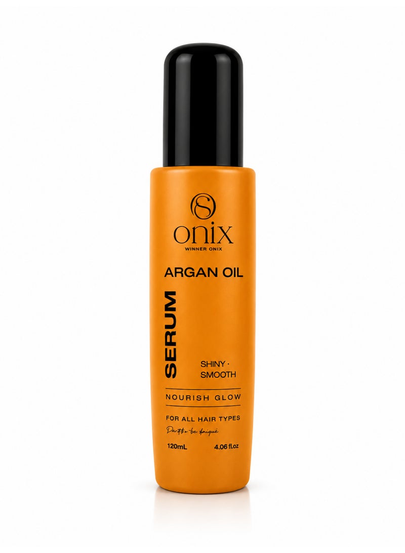 ONIX Gold Argan Hair Serum | Leave-In Hair Serum with Argan Oil | Helps Control Frizz & Adds Shine | Suitable for All Hair Types | 125 ml
