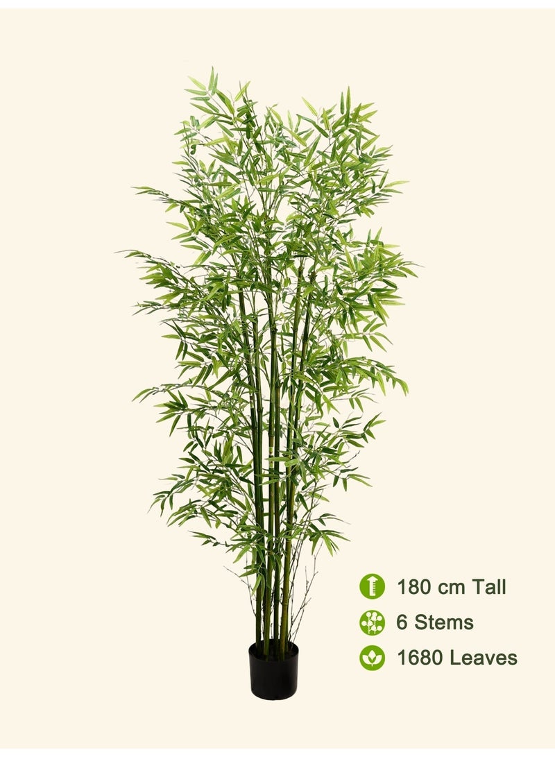 High-Quality Artificial Bamboo Tree (180cm) with Decorative Cement Planter – Balanced Space and Natural Presence - Image 2